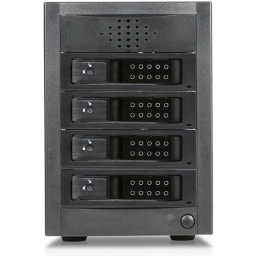 RAIDage JAGE5BT4HDBK-DE Drive Enclosure 12Gb/s SAS, SATA/600 - Mini-SAS HD Host Interface Tower - Black