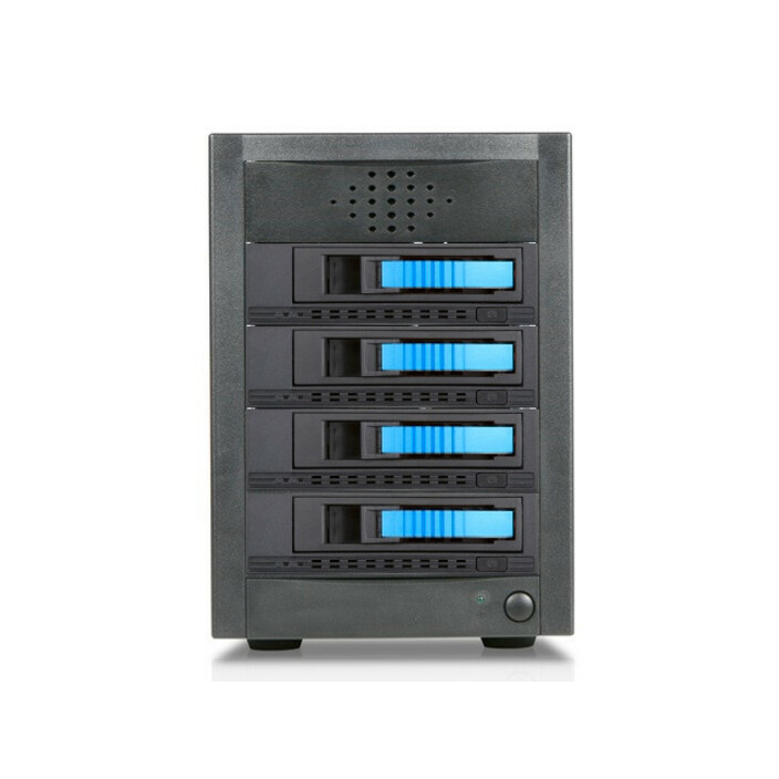 RAIDage JAGE5BT4HDBL-M1 Drive Enclosure 12Gb/s SAS, SATA/600 - Mini-SAS HD Host Interface Tower - Black, Blue
