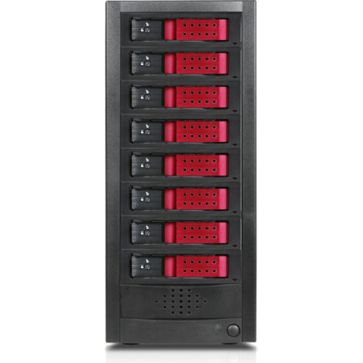 RAIDage JAGE9BT8HDRD-DE Drive Enclosure 12Gb/s SAS, SATA/600 - Mini-SAS HD Host Interface Tower - Black, Red