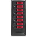 RAIDage JAGE9BT8HDRD-DE Drive Enclosure 12Gb/s SAS, SATA/600 - Mini-SAS HD Host Interface Tower - Black, Red