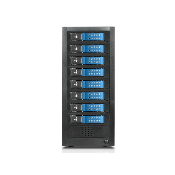 RAIDage JAGE9BT8HDBL-DE Drive Enclosure 12Gb/s SAS, SATA/600 - Mini-SAS HD Host Interface Tower - Black, Blue
