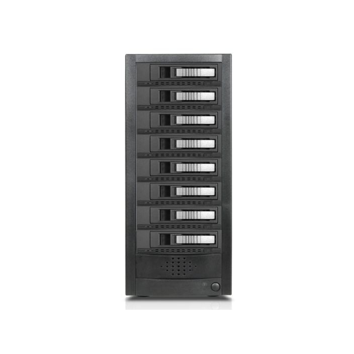 RAIDage JAGE9BT8HDSL-M1 Drive Enclosure 12Gb/s SAS, SATA/600 - Mini-SAS HD Host Interface Tower - Silver, Black