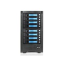 RAIDage JAGE6BT8HDBL Drive Enclosure 12Gb/s SAS, SATA/600 - Mini-SAS HD Host Interface Tower - Black, Blue