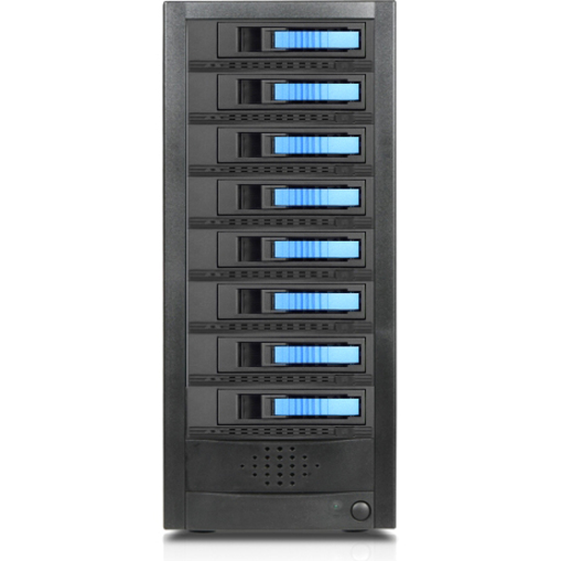 RAIDage JAGE9BT8HDBL-M1 Drive Enclosure 12Gb/s SAS, SATA/600 - Mini-SAS HD Host Interface Tower - Blue, Black
