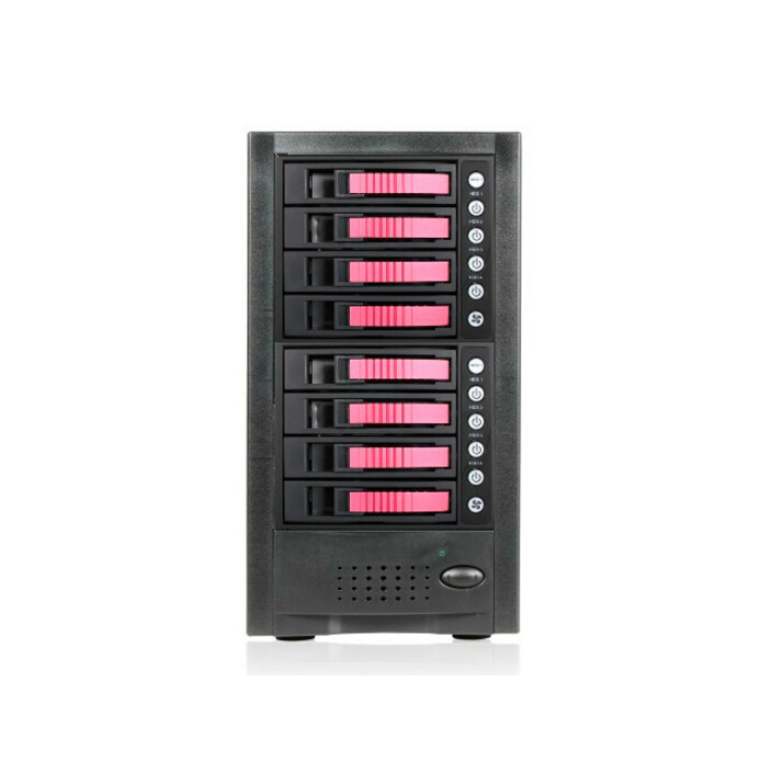 RAIDage JAGE6BT8HDRD Drive Enclosure 12Gb/s SAS, SATA/600 - Mini-SAS HD Host Interface Tower - Black, Red