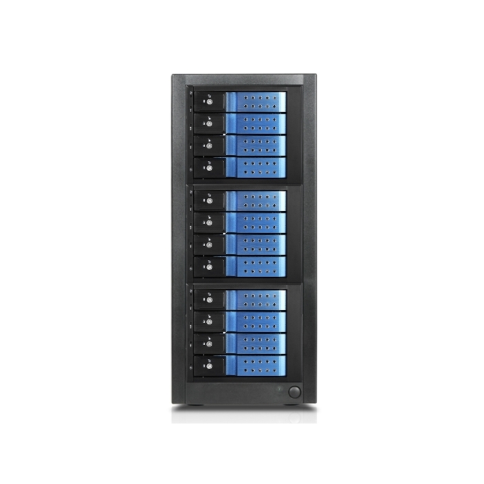 RAIDage JAGE9BT12HDBL-DE Drive Enclosure 12Gb/s SAS, SATA/600 - Mini-SAS HD Host Interface Tower - Black, Blue