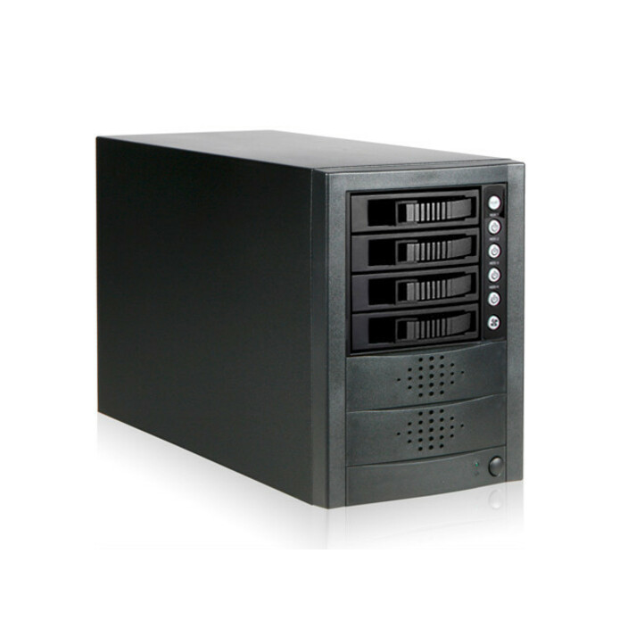 RAIDage JAGE5BT4HDBK Drive Enclosure 12Gb/s SAS, SATA/600 - Mini-SAS HD Host Interface Tower - Black