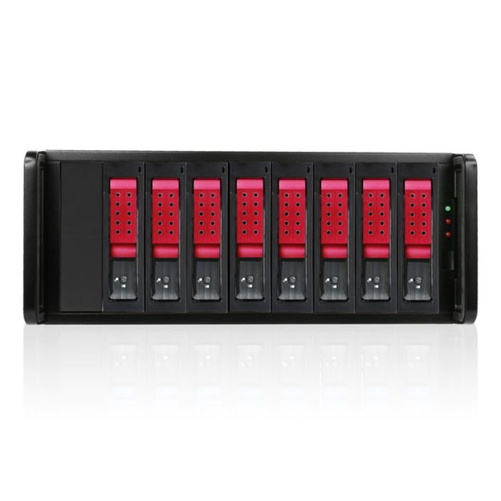 RAIDage JAGE480HDRD-DE Drive Enclosure 12Gb/s SAS, SATA/600 - Mini-SAS HD Host Interface - 4U Rack-mountable - Black, Red