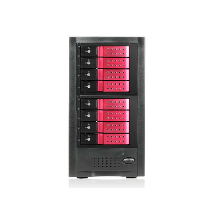 RAIDage JAGE6BT8HDRD-DE Drive Enclosure 12Gb/s SAS, SATA/600 - Mini-SAS HD Host Interface Tower - Black, Red
