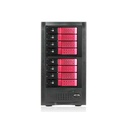RAIDage JAGE6BT8HDRD-DE Drive Enclosure 12Gb/s SAS, SATA/600 - Mini-SAS HD Host Interface Tower - Black, Red