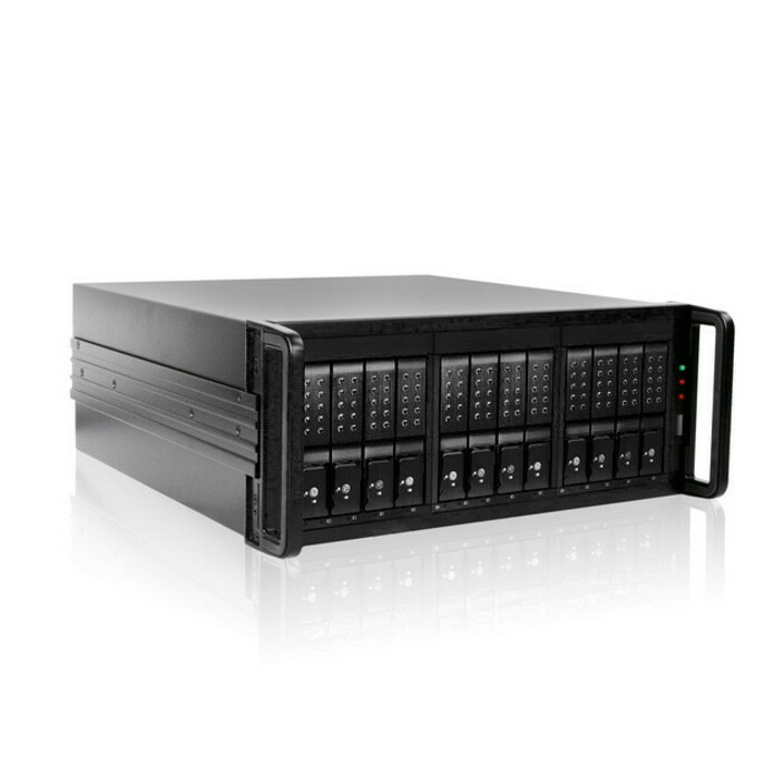 RAIDage JAGE412HDBK-DE Drive Enclosure 12Gb/s SAS, SATA/600 - Mini-SAS HD Host Interface - 4U Rack-mountable - Black