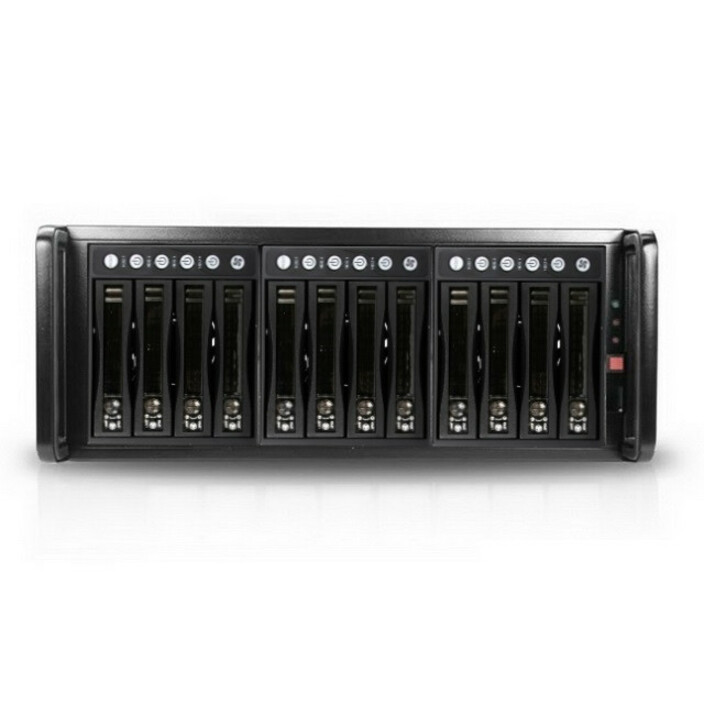 RAIDage JAGE412HDBK Drive Enclosure 12Gb/s SAS, SATA/600 - Mini-SAS HD Host Interface - 4U Rack-mountable - Black