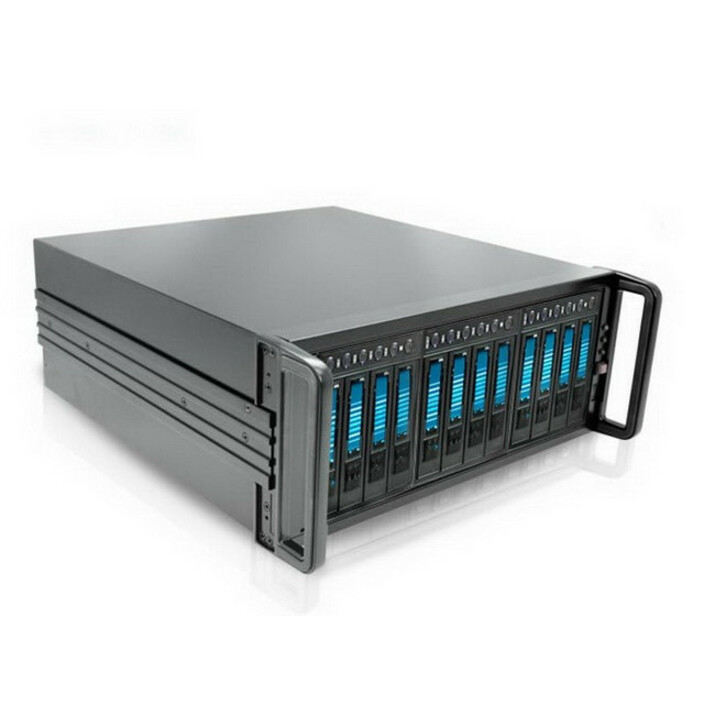RAIDage JAGE412HDBL Drive Enclosure 12Gb/s SAS, SATA/600 - Mini-SAS HD Host Interface - 4U Rack-mountable - Black, Blue