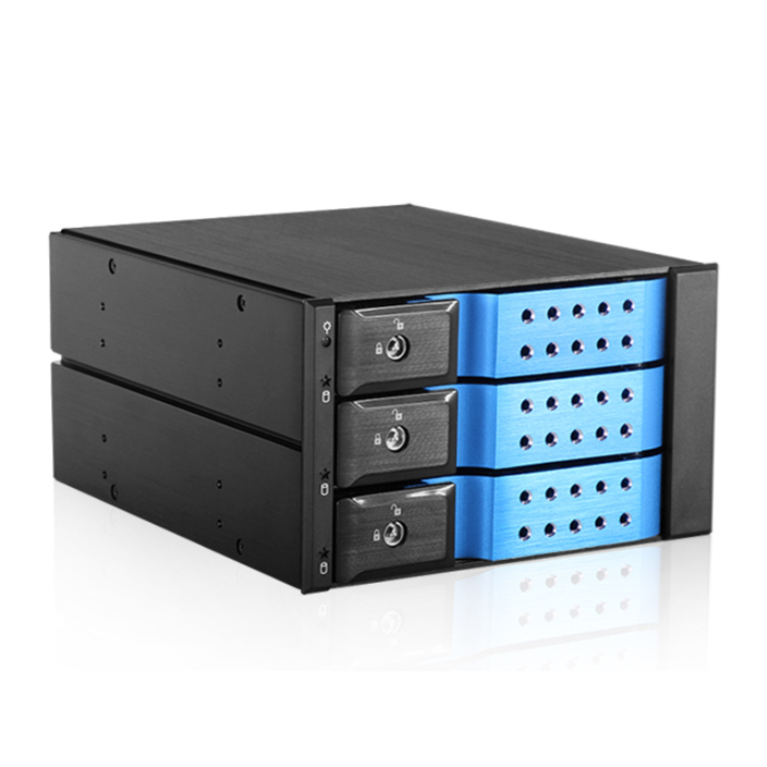 iStarUSA BPN-DE230HD Drive Enclosure for 5.25" - Serial ATA/600 Host Interface Internal - Black, Blue