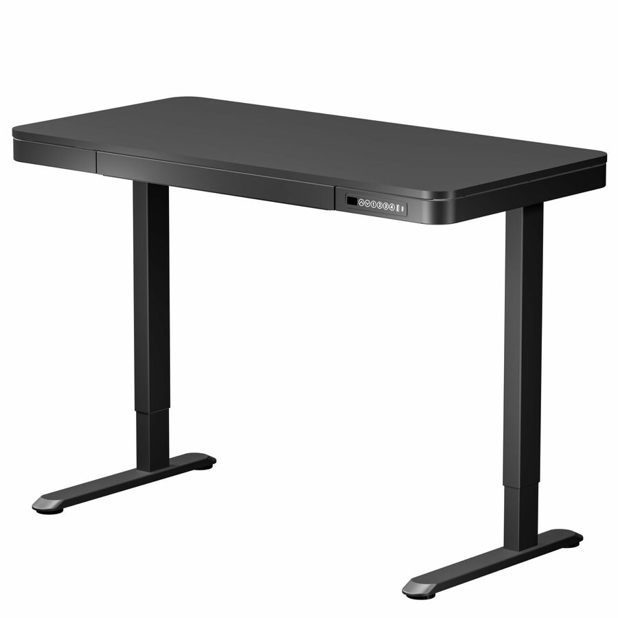 FlexiSpot EW2 48" Wide Electric Adjustable Standing Desk with Drawer and Charging Ports, Black