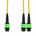 AddOn 15m MPO/APC to 2xMPO/APC Yellow OS2 OFNR (Riser-Rated) 16-Strand SMF Fiber Fanout Cable