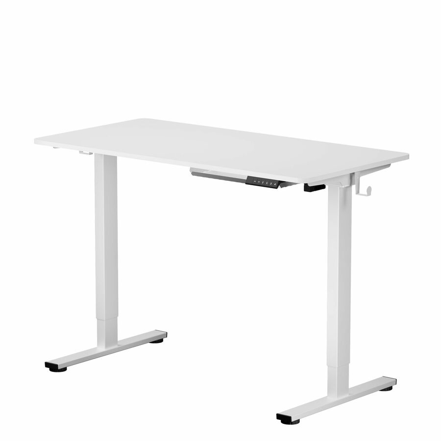 FlexiSpot EZ2 48" Wide Electric Adjustable Standing Desk with 2 Hooks and 1 Storage Box, White