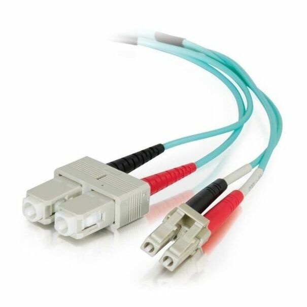 C2G 2m LC-SC 50/125 Duplex Multimode OM4 Fiber Cable - Aqua - 6ft