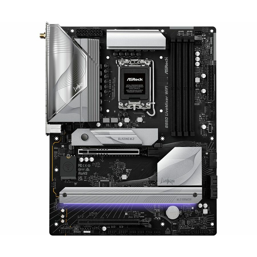 ASRock B860 LiveMixer WiFi Gaming Desktop Motherboard - Intel B860 Chipset - Socket LGA-1851 - ATX