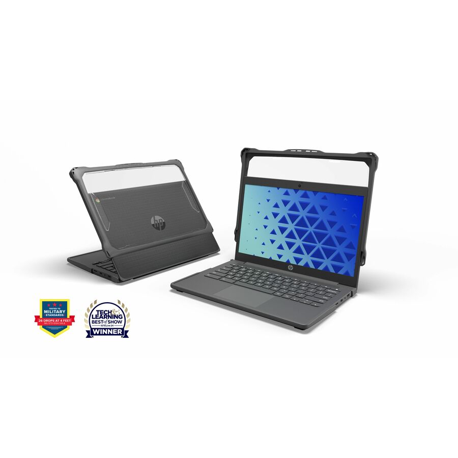MAXCases Extreme Shell-F2 Slide Chromebook Case for HP Fortis Chromebook G1i, G10 & G11 14" (Gray/Clear)