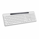 Logitech Signature Slim Solar+ keyboard for Mac, solar and artificial light powered, durable battery that lasts up to 10 years, customizable keys, Bluetooth, White