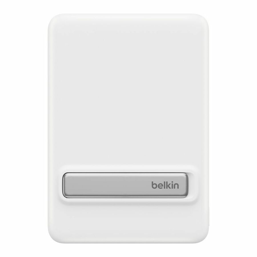 Belkin BoostCharge Slim Magnetic Power Bank 5K with Qi2, White, Kickstand