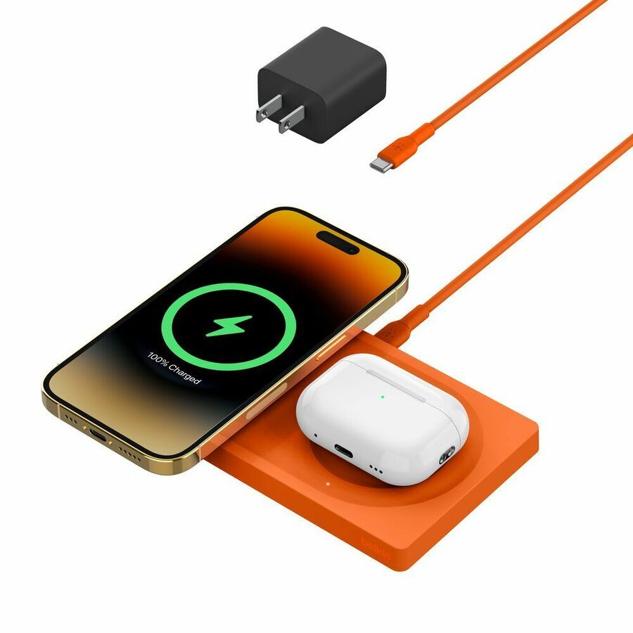 Belkin BoostCharge Pro 2-in-1 Wireless Charging Pad with Official MagSafe Charging 15W
