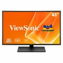 ViewSonic VX4381U-4K 43 Inch 4K Monitor, with HDR10 for Seamless Home and Office Entertainment, Multi-Picture Support for 4 Simultaneous Inputs, 65W USB-C, HDMI, and DisplayPort Inputs