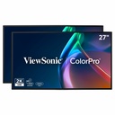 ViewSonic VP2768A_H2 27 Inch 1440p Dual Pack ColorPro Docking Monitors, Pantone Validated Head-Only Displays for Dual Screen Graphic Design, Advanced Ergonomics, 90W USB-C, HDMI, RJ45, and DP Inputs