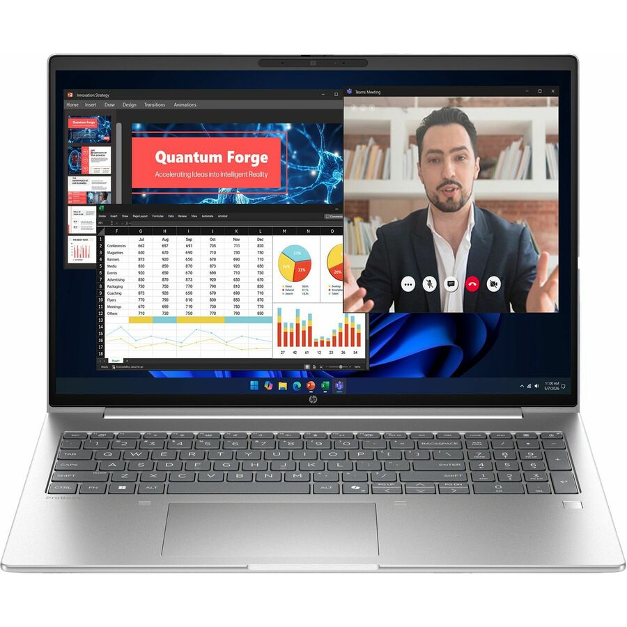 HP ProBook 4 G2a 16" Touchscreen Copilot+ PC Notebook - WUXGA - AMD Ryzen AI 7 Ryzen AI 400 Series 445 - 16 GB - 512 GB SSD - English Keyboard - Pike Silver Aluminum