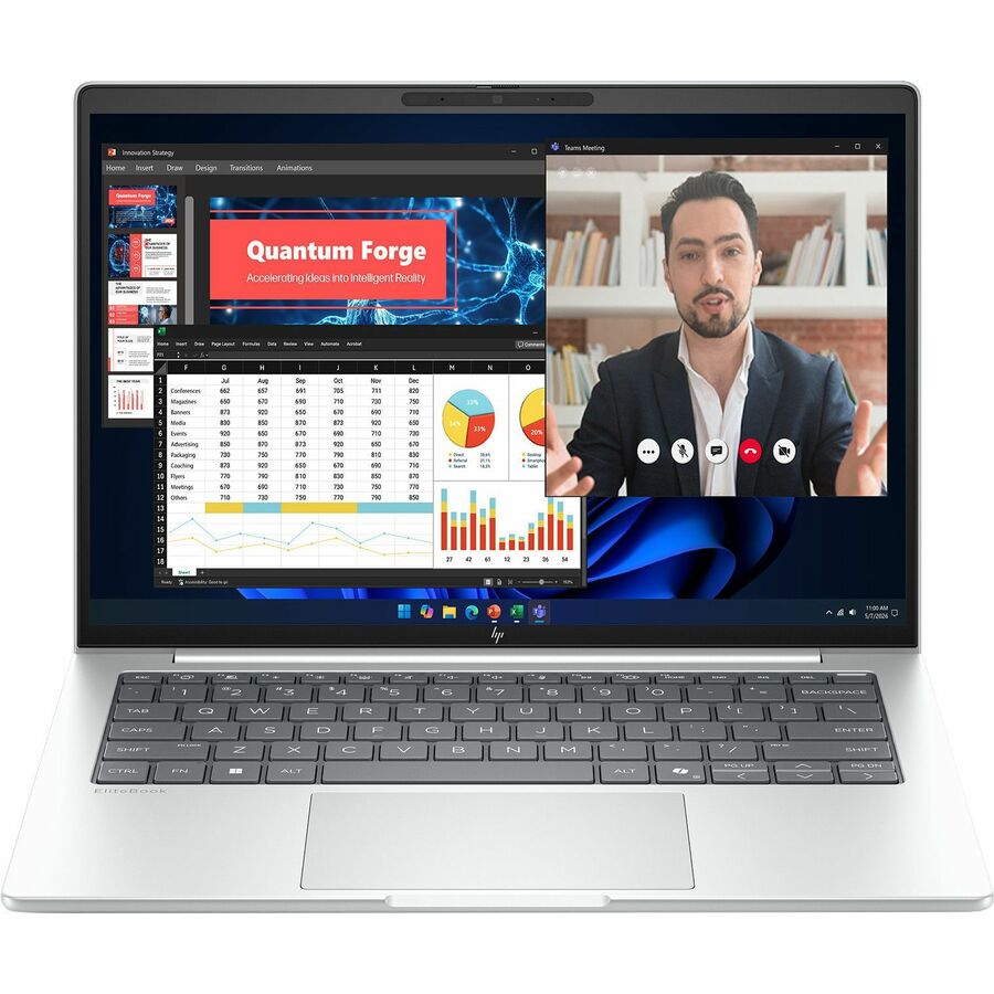 HP EliteBook 8 G2i 14" Copilot+ PC Notebook - WUXGA - Intel Core Ultra 7 Series 3 355 - 32 GB - 512 GB SSD - English Keyboard - Glacier Silver Aluminum