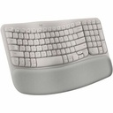 Logitech Wave Keys Wireless Ergonomic Keyboard with Cushioned Palm Rest, Comfortable Natural Typing, Easy-Switch, Bluetooth, Sand