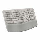 Logitech Wave Keys Wireless Ergonomic Keyboard with Cushioned Palm Rest, Comfortable Natural Typing, Easy-Switch, Bluetooth, Sand