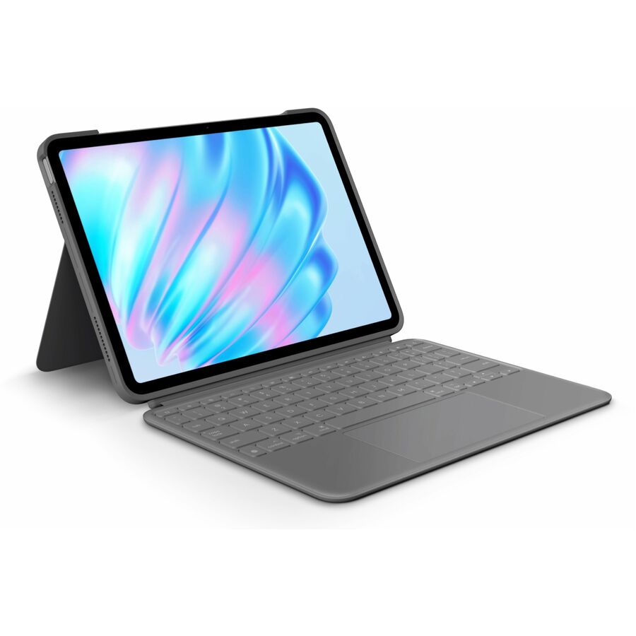 Logitech Combo Touch Keyboard/Cover Case for 11" Apple iPad Air (5th Generation), iPad Air 11 (2024), iPad Air 11 (2025), iPad Air 11 (2026) Tablet - English Keyboard - Oxford Gray