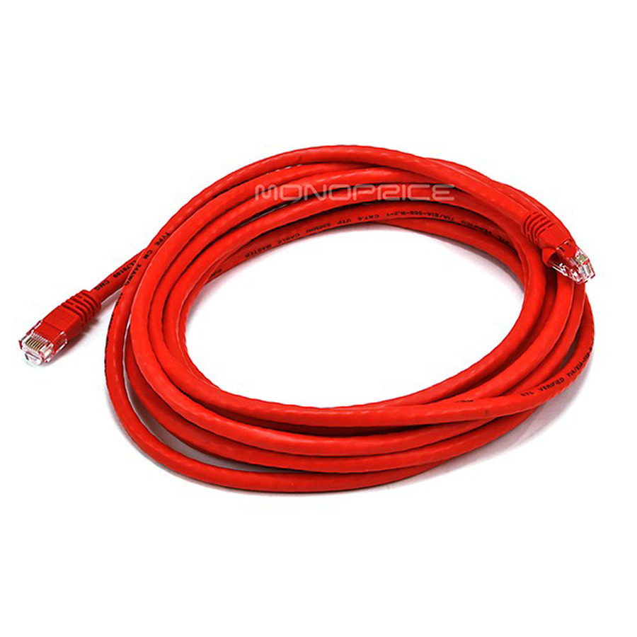 Monoprice Cat6 24AWG UTP Ethernet Network Patch Cable, 14ft Red