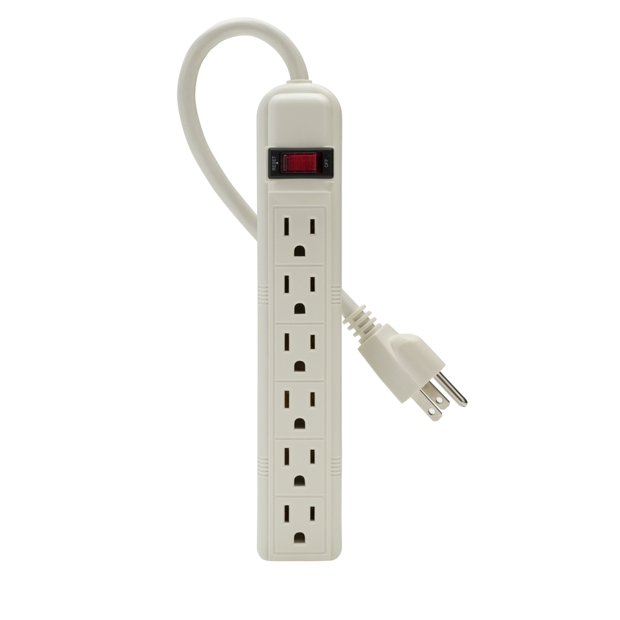 Belkin 6-Outlet Power Strip - 3ft Cord - Straight Plug - On-Off Switch - White