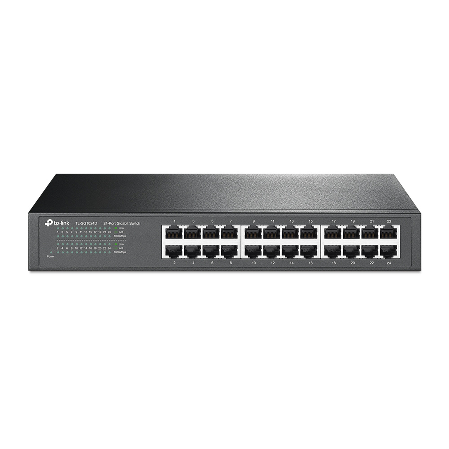 TP-LINK TL-SG1024D - 24-Port Gigabit Ethernet Unmanaged Switch - Limited Lifetime Warranty