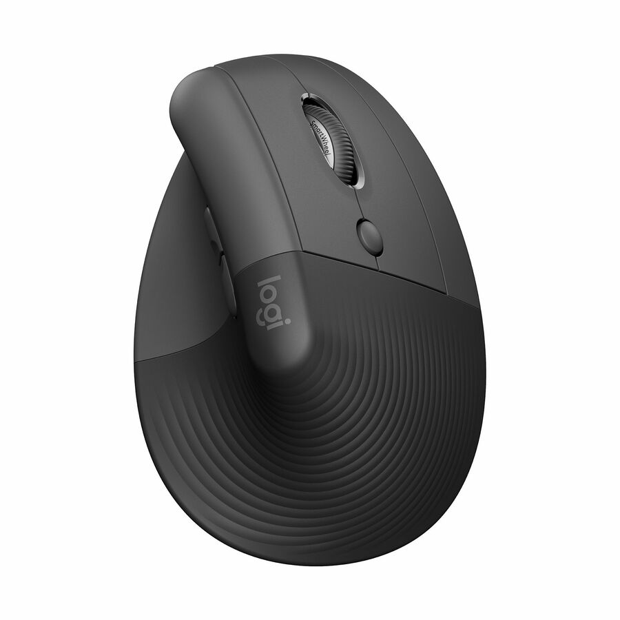 Logitech Lift Vertical Ergonomic Mouse, Wireless, Bluetooth or Logi Bolt USB receiver, Quiet clicks, 4 buttons, Graphite