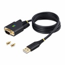 StarTech 3ft (1m) USB to Serial Adapter Cable, COM Retention, FTDI IC, DB9 RS232, Interchangeable DB9 Screws/Nuts, Windows/macOS/Linux