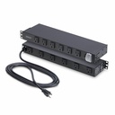 StarTech 12-Outlet Rackmount PDU, 1U Server Power Strip, Wide-Spaced Right-Angle Ports, Mounted Power Distribution Unit for 19in Racks