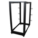 StarTech 4-Post 25U Mobile Open Frame Server Rack, 19in Network Rack with Casters, Rolling Rack for Computer/AV/Data/IT Equipment
