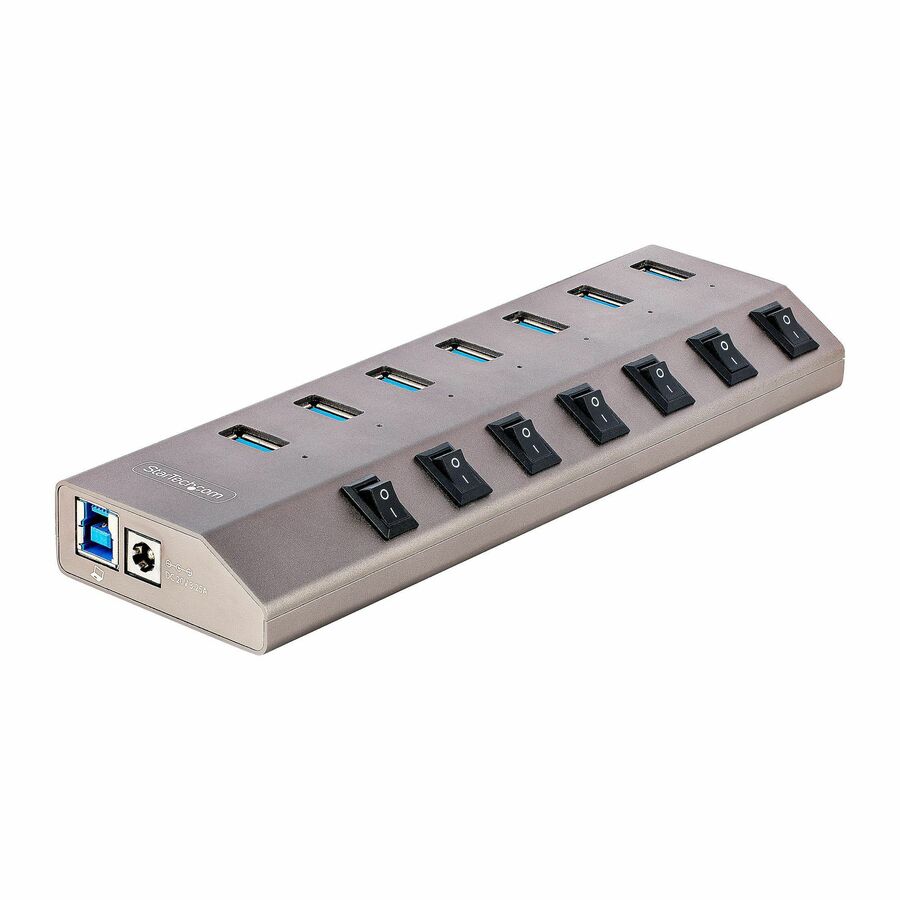 StarTech 7-Port Self-Powered USB-C Hub with Individual On/Off Switch, Desktop/Laptop USB-C to USB-A Hub, USB Type C Hub w/Power Supply