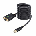StarTech 10ft (3m) USB to Null Modem Serial Adapter Cable, COM Retention, FTDI, RS232, Changeable DB9 Screws/Nuts, Windows/macOS/Linux