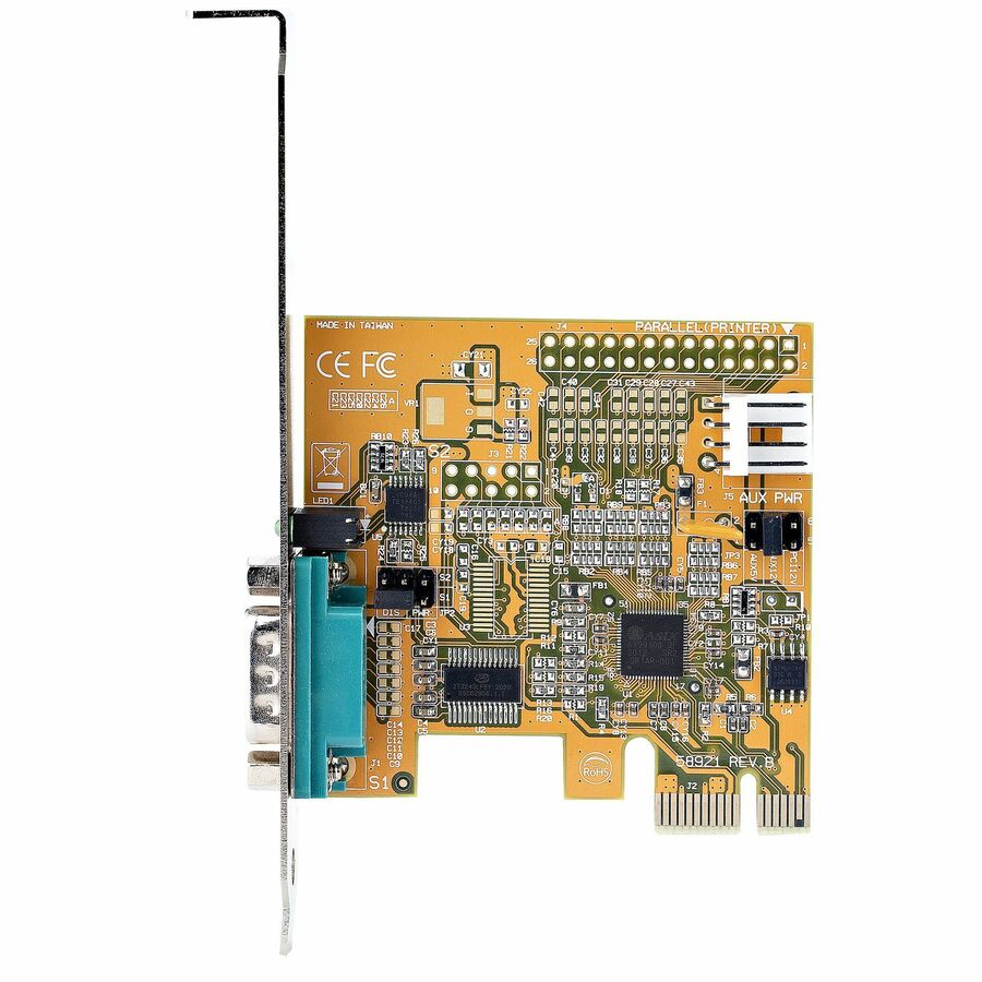 StarTech 1-Port PCI Express Serial Card, PCIe to RS232 (DB9) Interface Card, 16C1050 UART, COM Retention, Low Profile, Win/Linux, TAA
