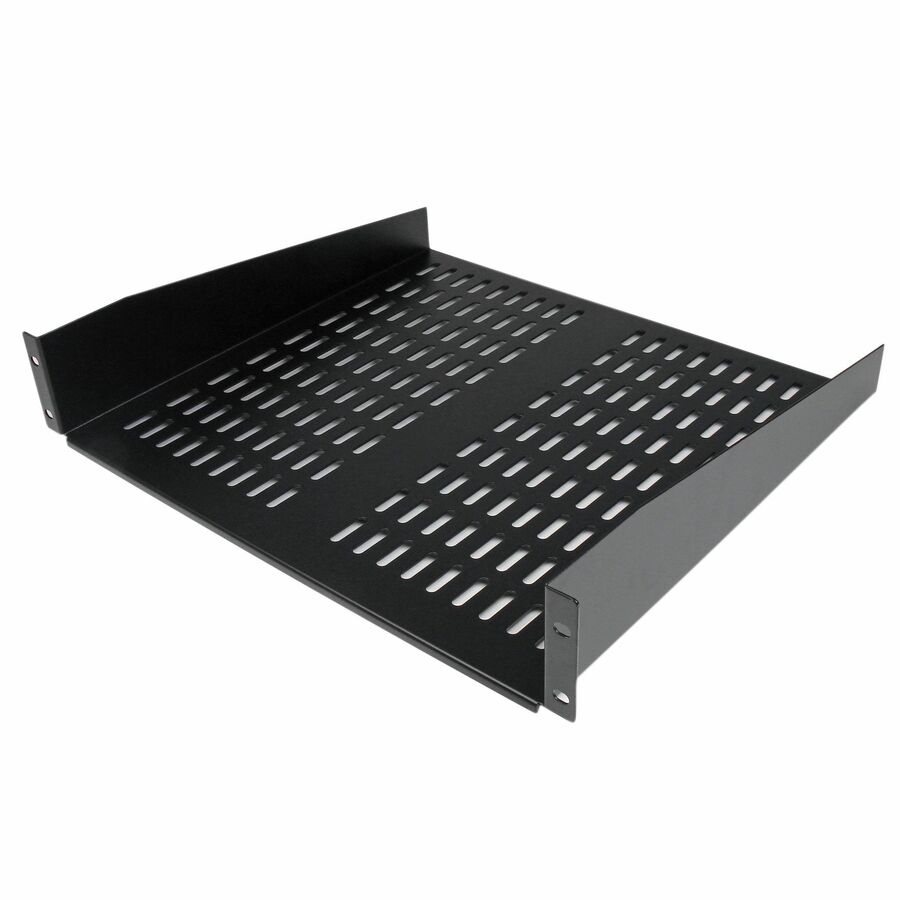 StarTech 2U 16in Universal Vented Rack Mount Cantilever Shelf, Fixed Server Rack Cabinet Shelf, 50lbs / 23kg, TAA