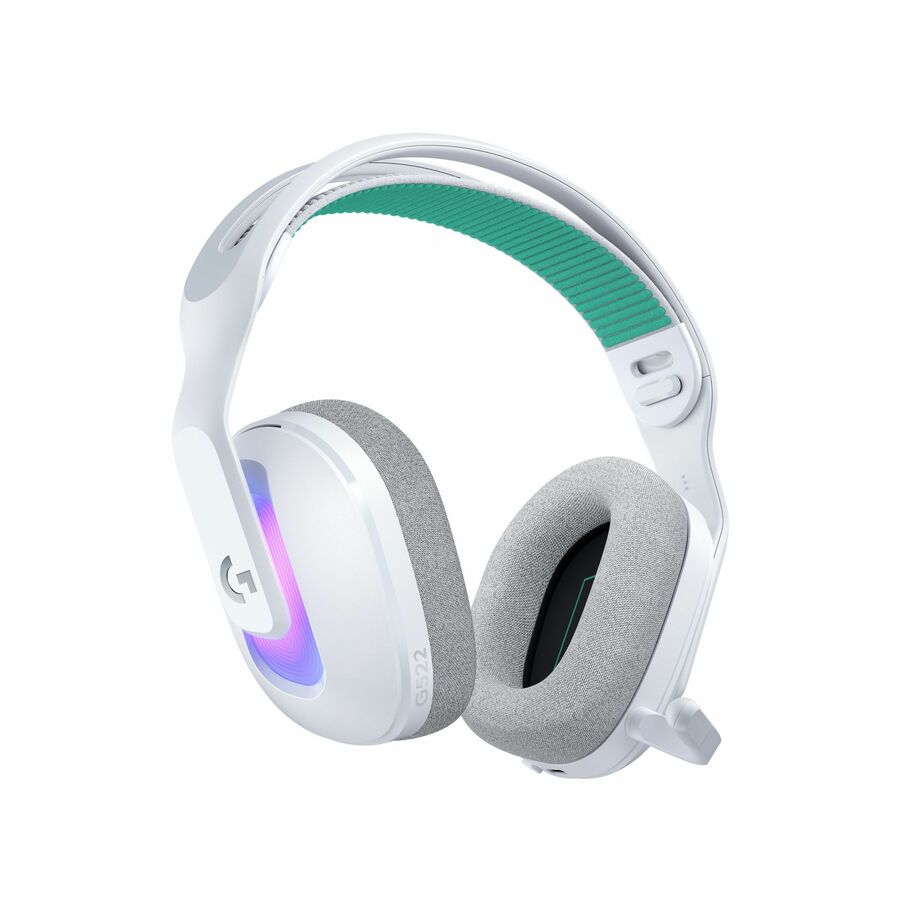 Logitech G522 LIGHTSPEED Wireless Gaming Headset, LIGHTSYNC RGB, Full Bandwidth Mic, Advanced Synchronized Audio, Tri-Connectivity with LIGHTSPEED, Bluetooth, White