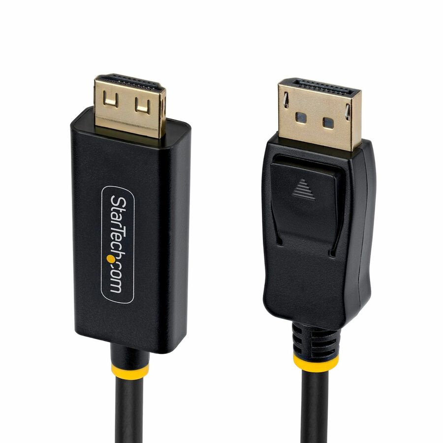StarTech 15ft DisplayPort to HDMI Adapter Cable with Gripping Connector, 4K 60Hz, HDR, Uni-directional DP to HDMI Video Converter