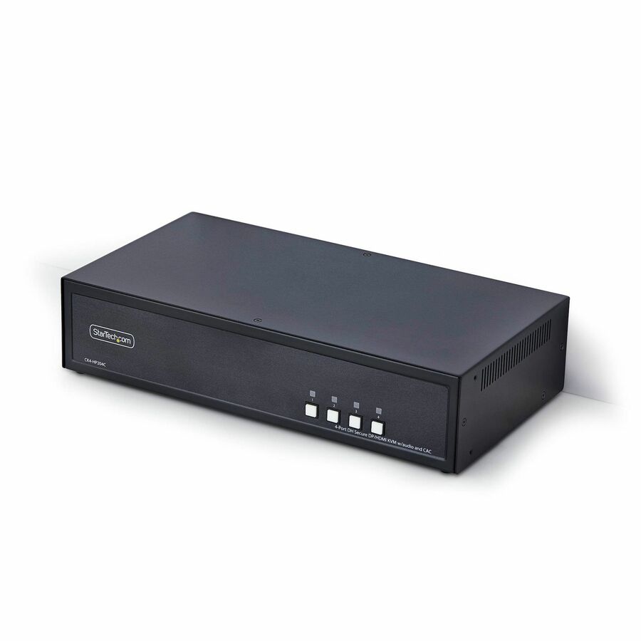 StarTech Secure 4-Port Dual-Monitor KVM Switch, HDMI or DisplayPort, 4K 60Hz, NIAP 4.0, CAC, Made in the USA