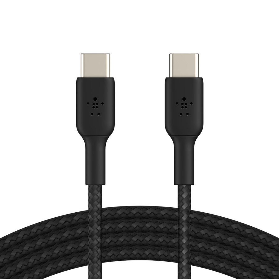 Belkin 60W USB-C to USB-C Cable - 480 Mbps - Nylon, Braided - M/M - 2m/6.6ft - Black