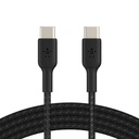 Belkin 60W USB-C to USB-C Cable - 480 Mbps - Nylon, Braided - M/M - 2m/6.6ft - Black
